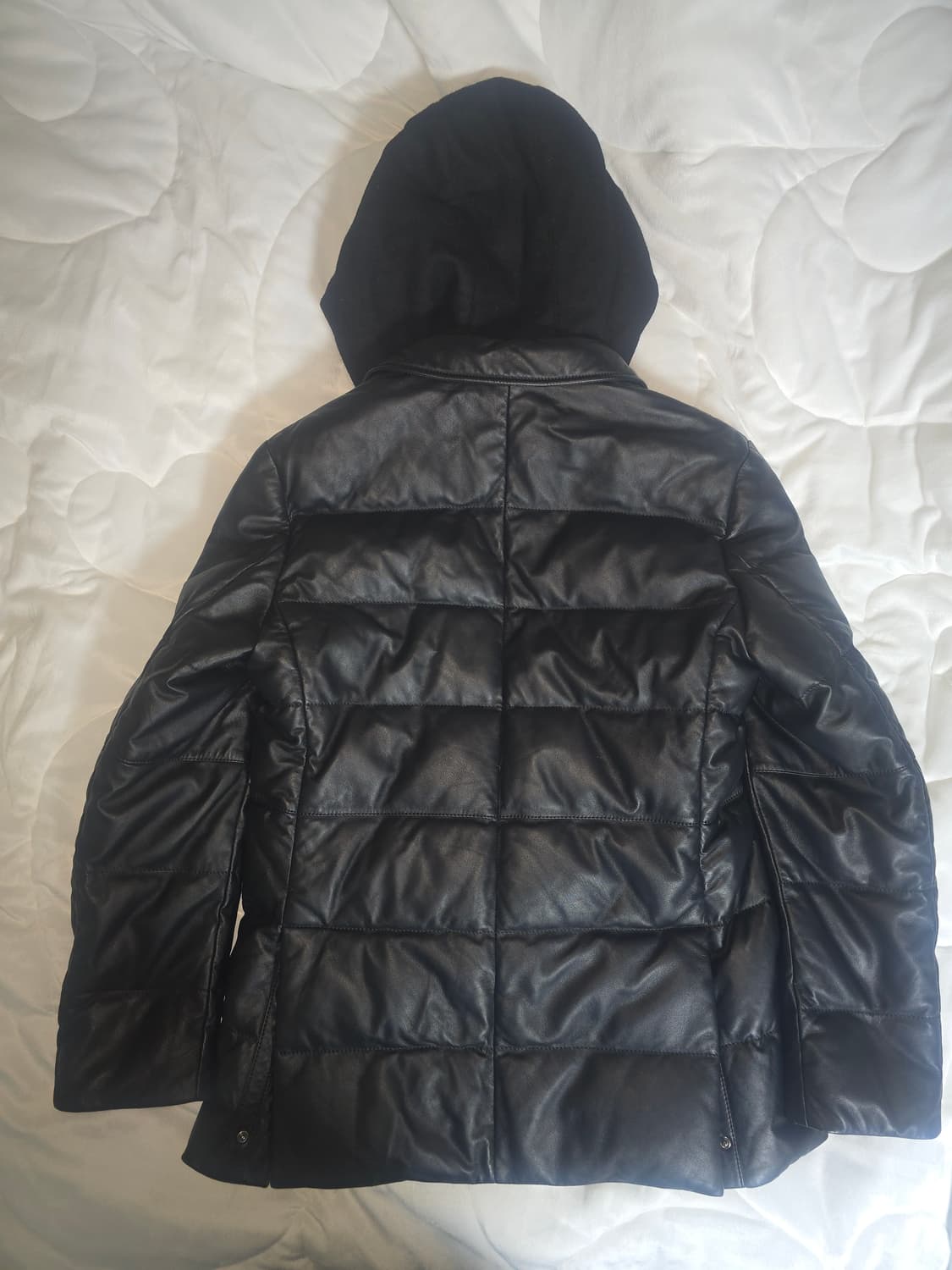 바쏘옴므 블랙컬러 프리미엄 천연 양가죽 구스다운 자켓 상품이미지4