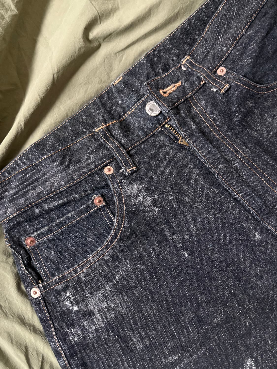 꼼데가르송 옴므 실버 페인팅 데님팬츠 S 상품이미지1