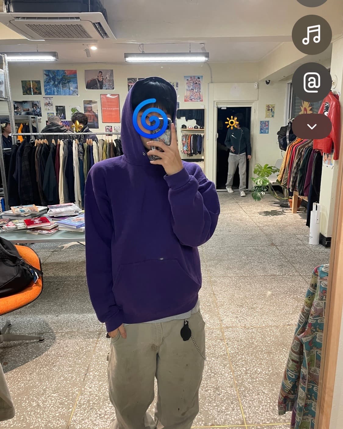 빈티지 러셀 에슬레틱 퍼플 후드티 후디 L 상품이미지1