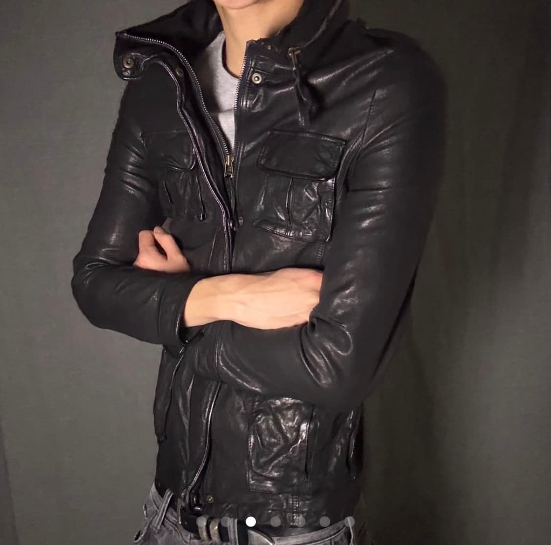 이태리 양가죽 포켓 자켓 상품이미지2