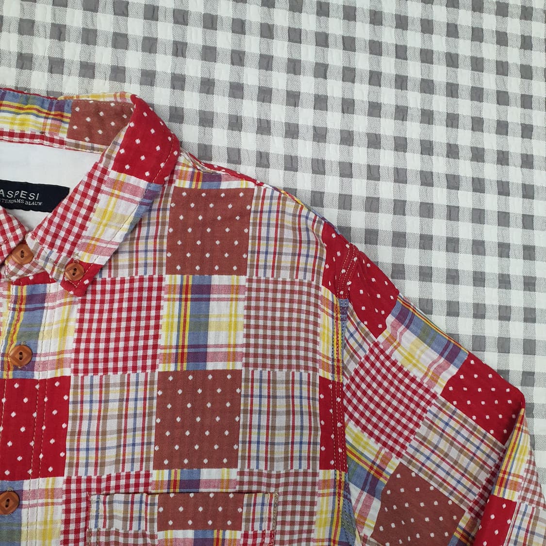 아스페시 레드 피치워크 셔츠 남자95 상품이미지3