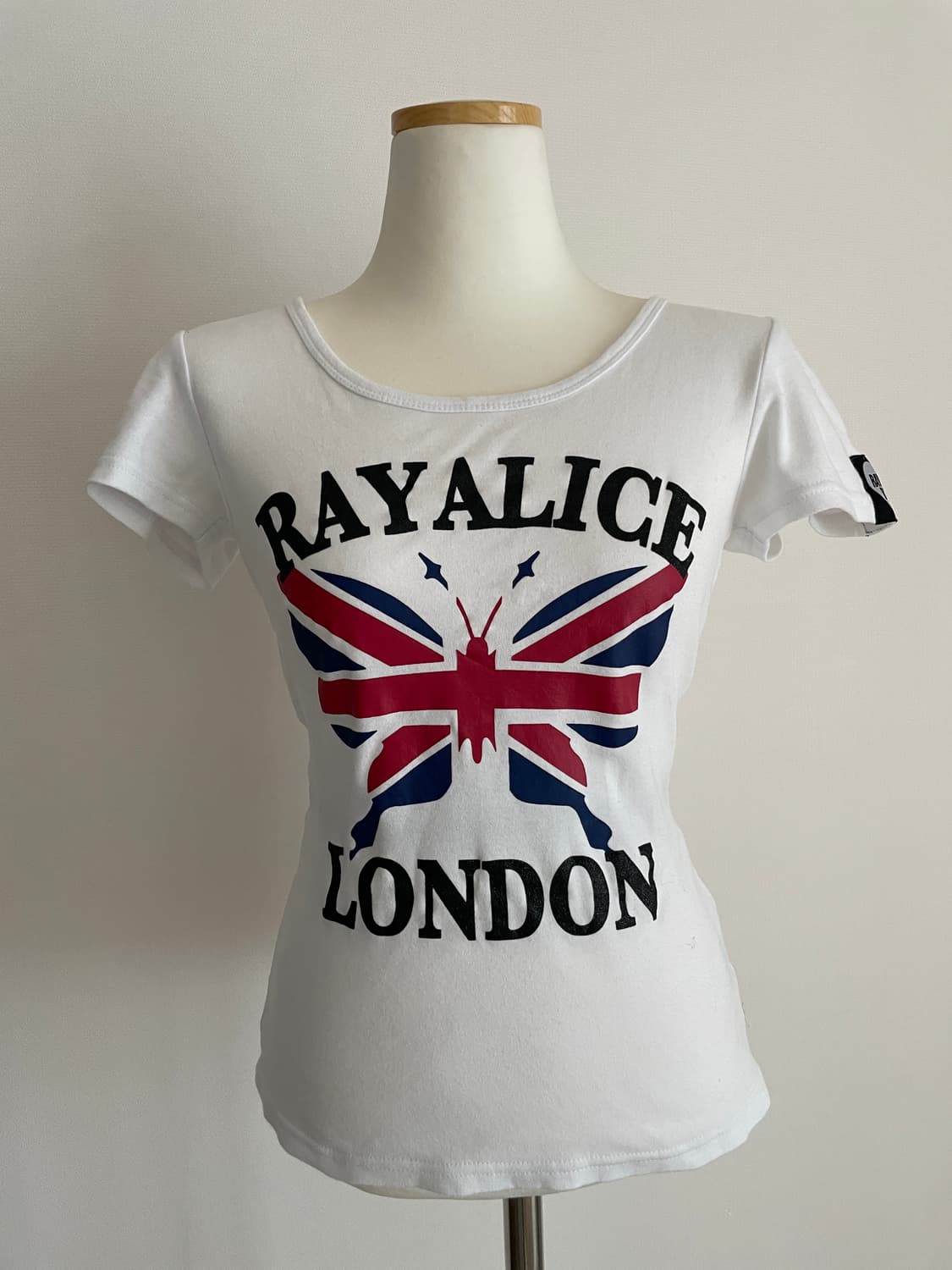 일본 빈티지 나비 성조기 반팔티셔츠 y2k 갸루 펑크 상품이미지1