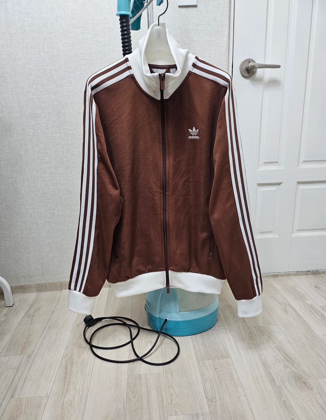 (95~100)M☆초대장급아디다스베켄바우어2중지퍼[화이트브라운]트랙탑져지 상품이미지1