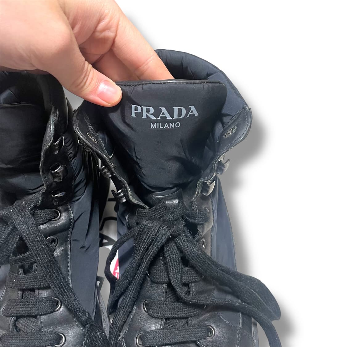 285) 프라다 레더 나일론 부츠 워커 상품이미지5