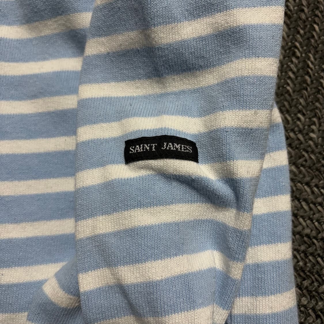 세인트제임스 스트라이프 하늘색 긴팔티(XS) 상품이미지3