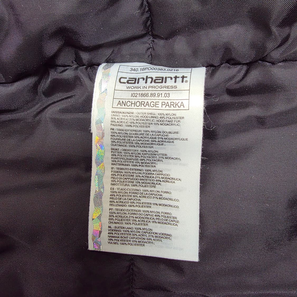 칼하트 WIP 남성 앵커리지 파커 M (100) 상품이미지10