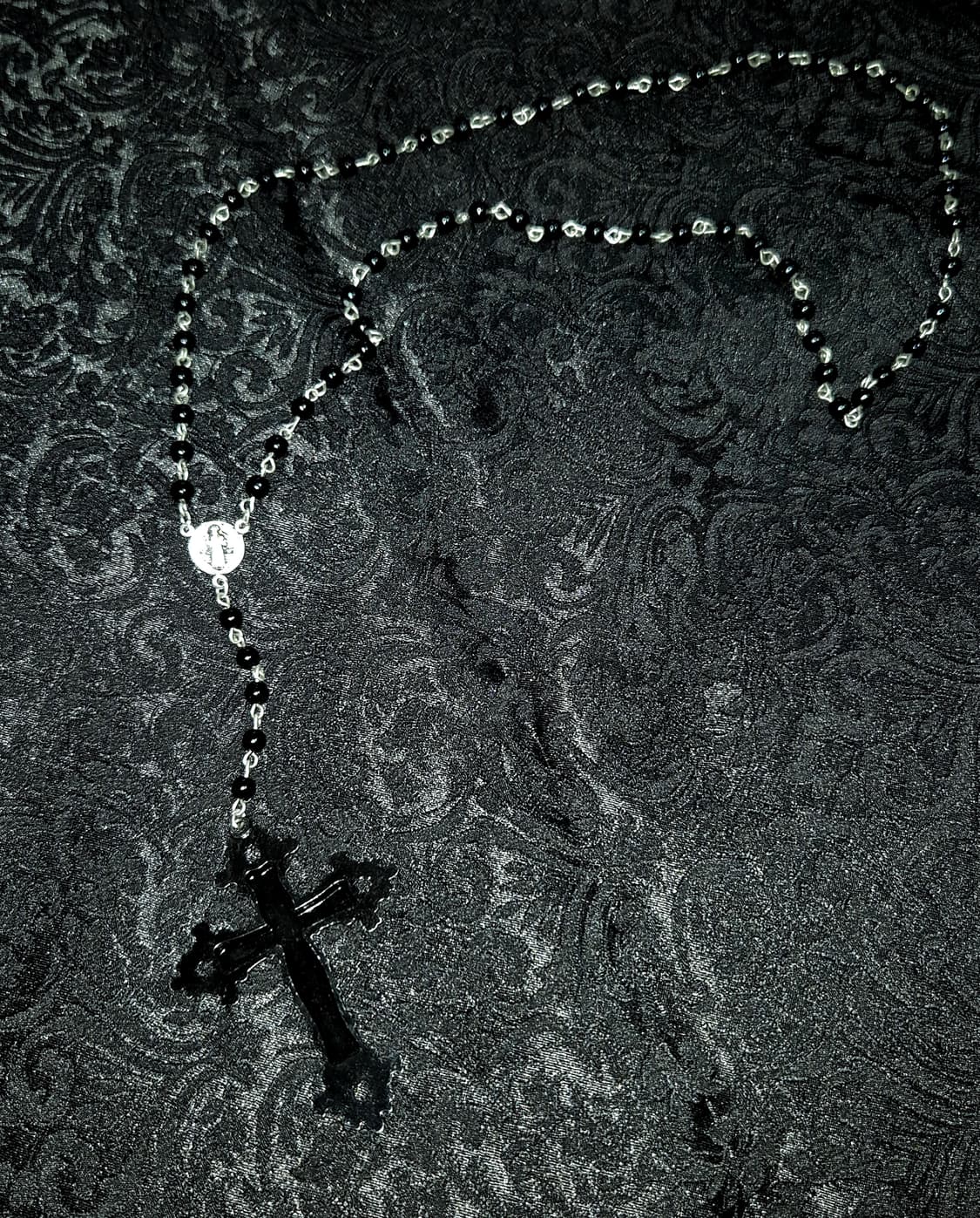 빈티지 고딕펑크 고스 커스텀 로자리오 목걸이 상품이미지2