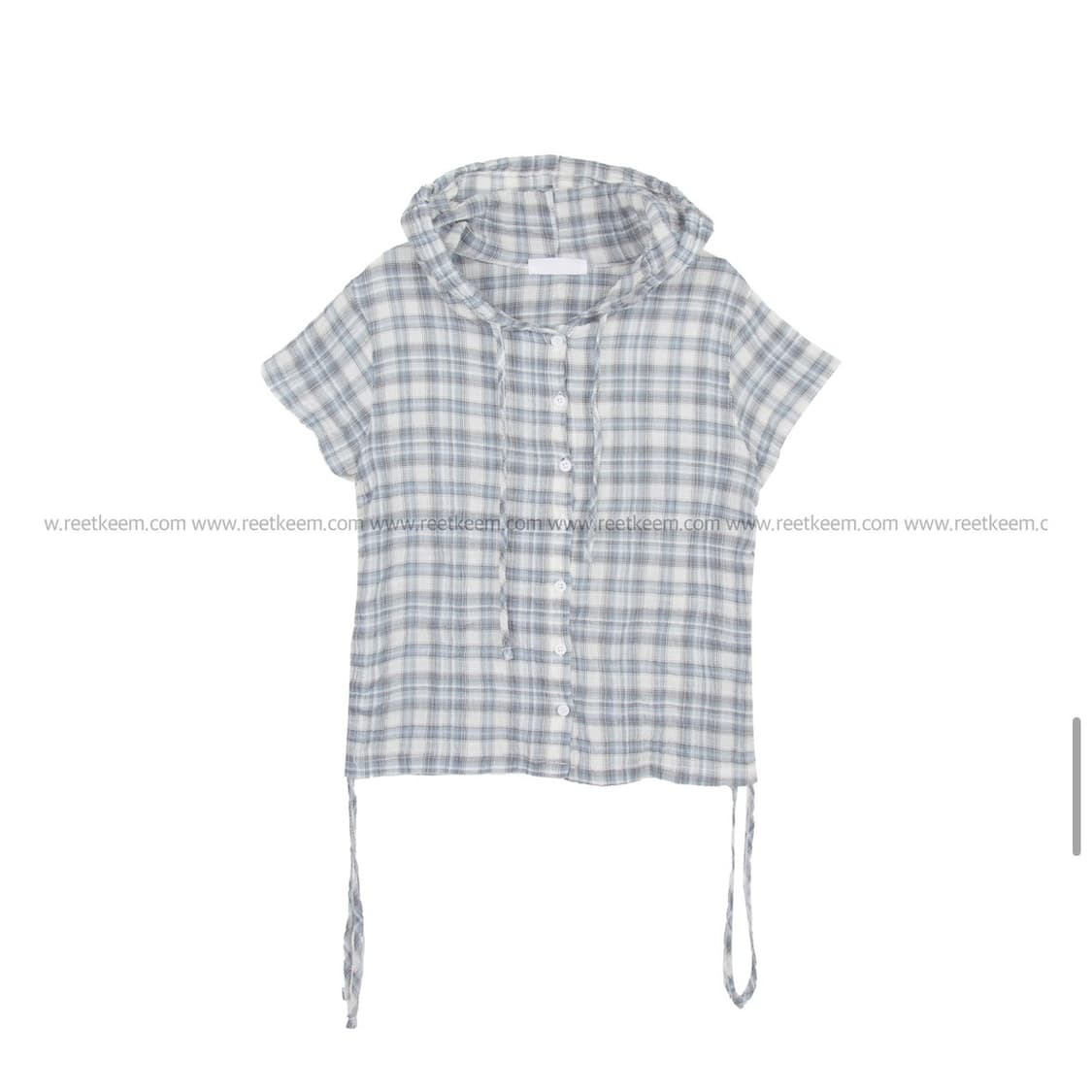 릿킴 반팔 체크후드셔츠 블루 CHECK HOOD SHIRT 상품이미지2