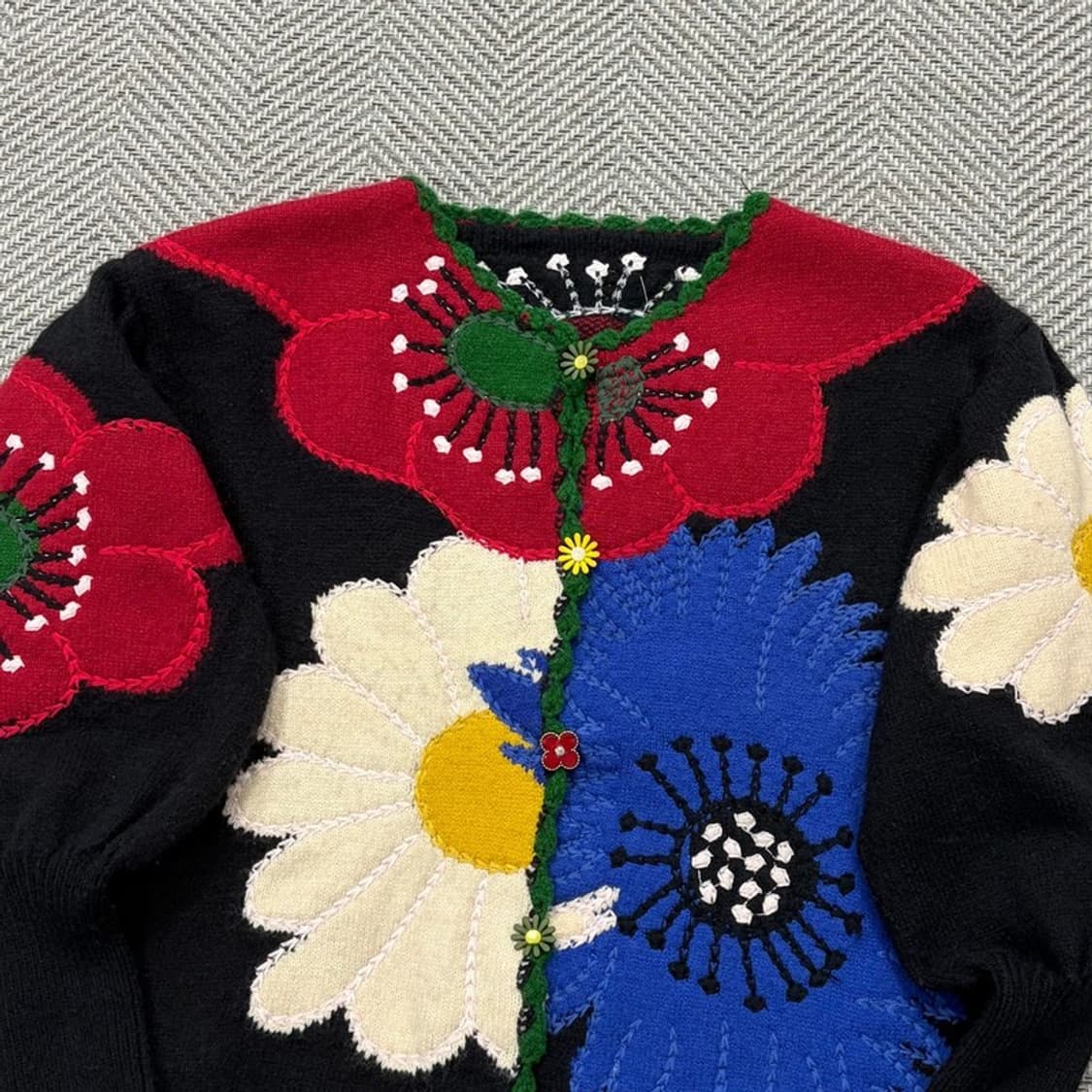 플라워 니트 가디건 v2361 상품이미지2