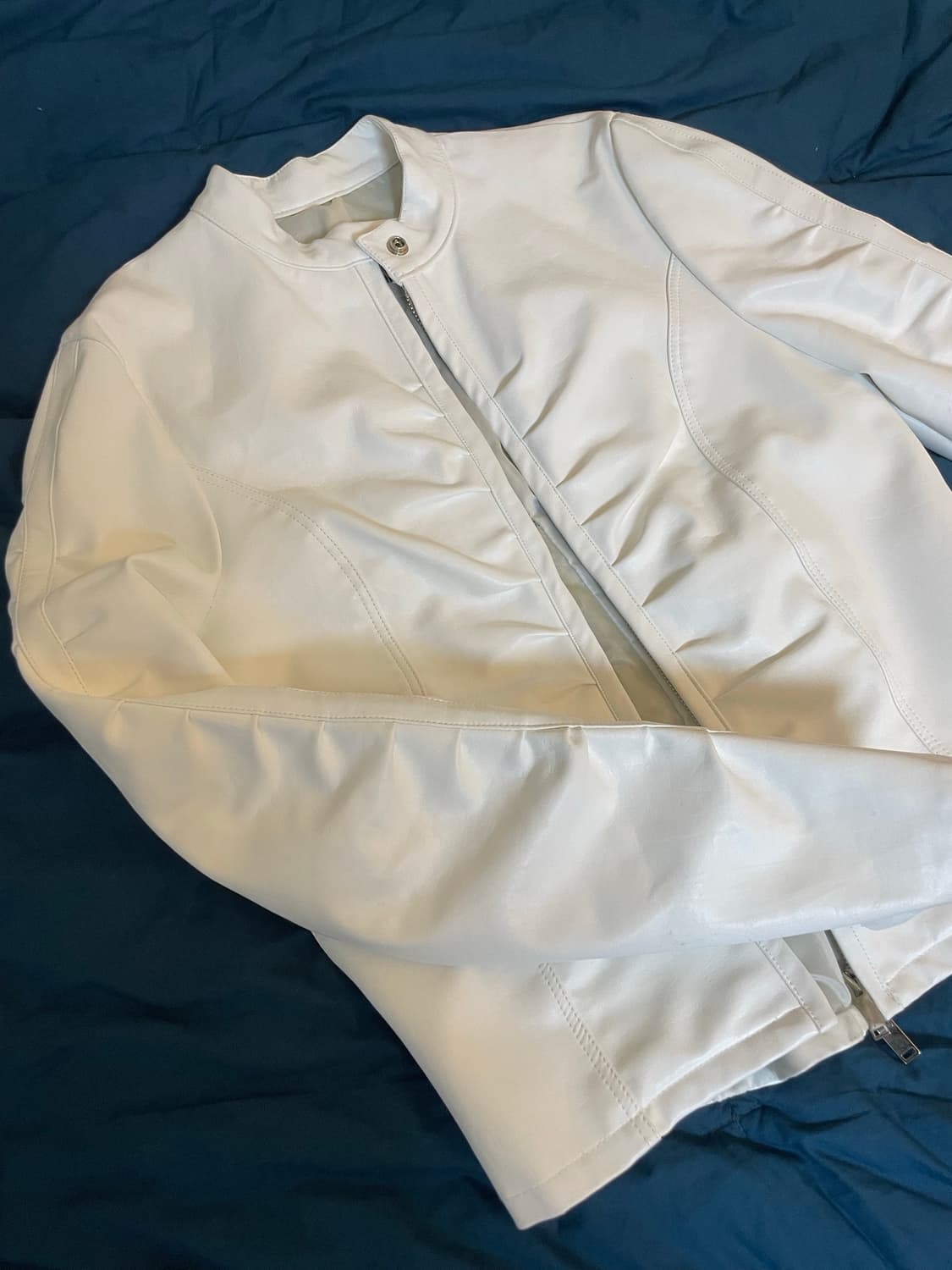 나체 화이트 셔링 가죽 자켓 상품이미지4