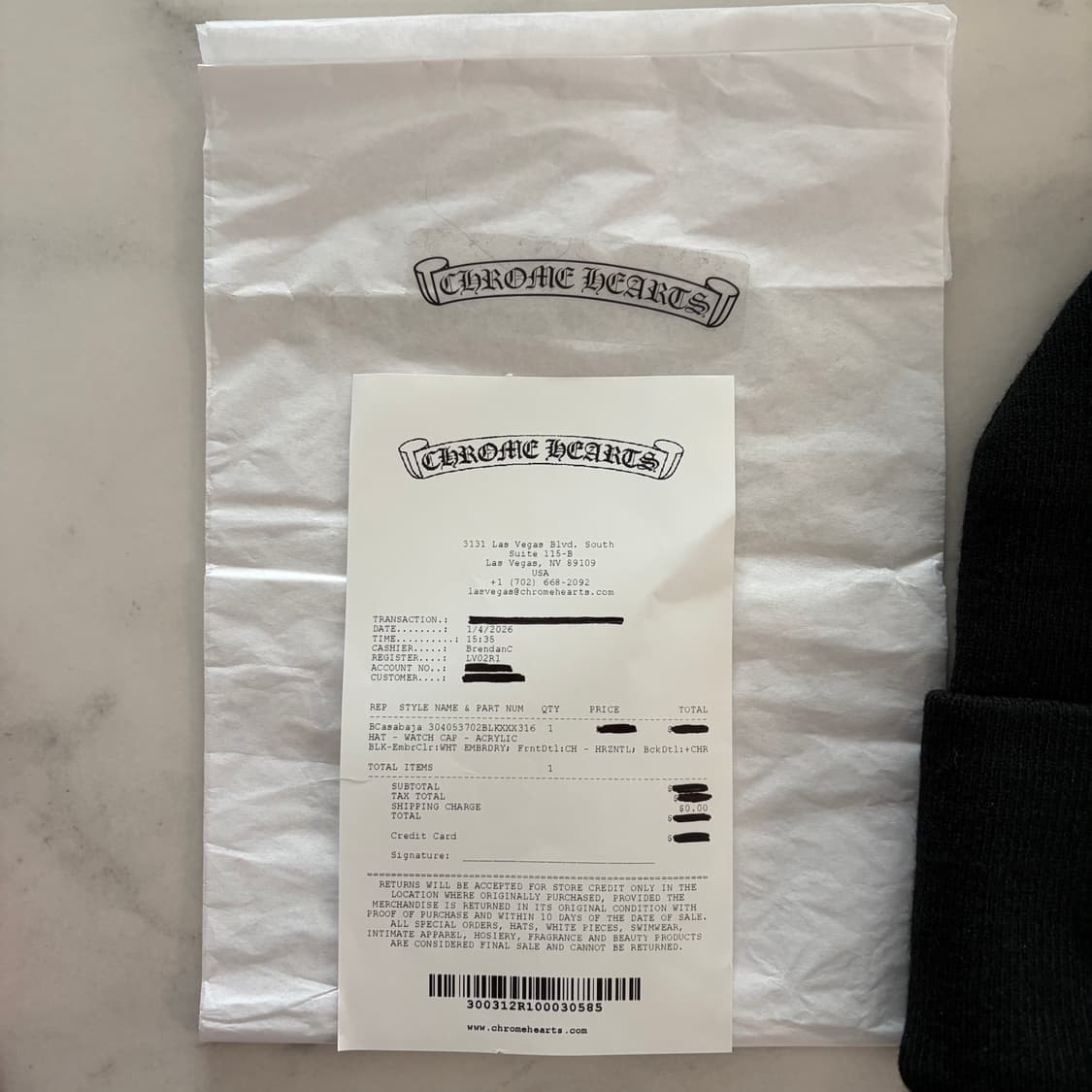 레어) 크롬하츠 Ch 로고 레터링 양면 워치 캡 비니 OS 상품이미지6