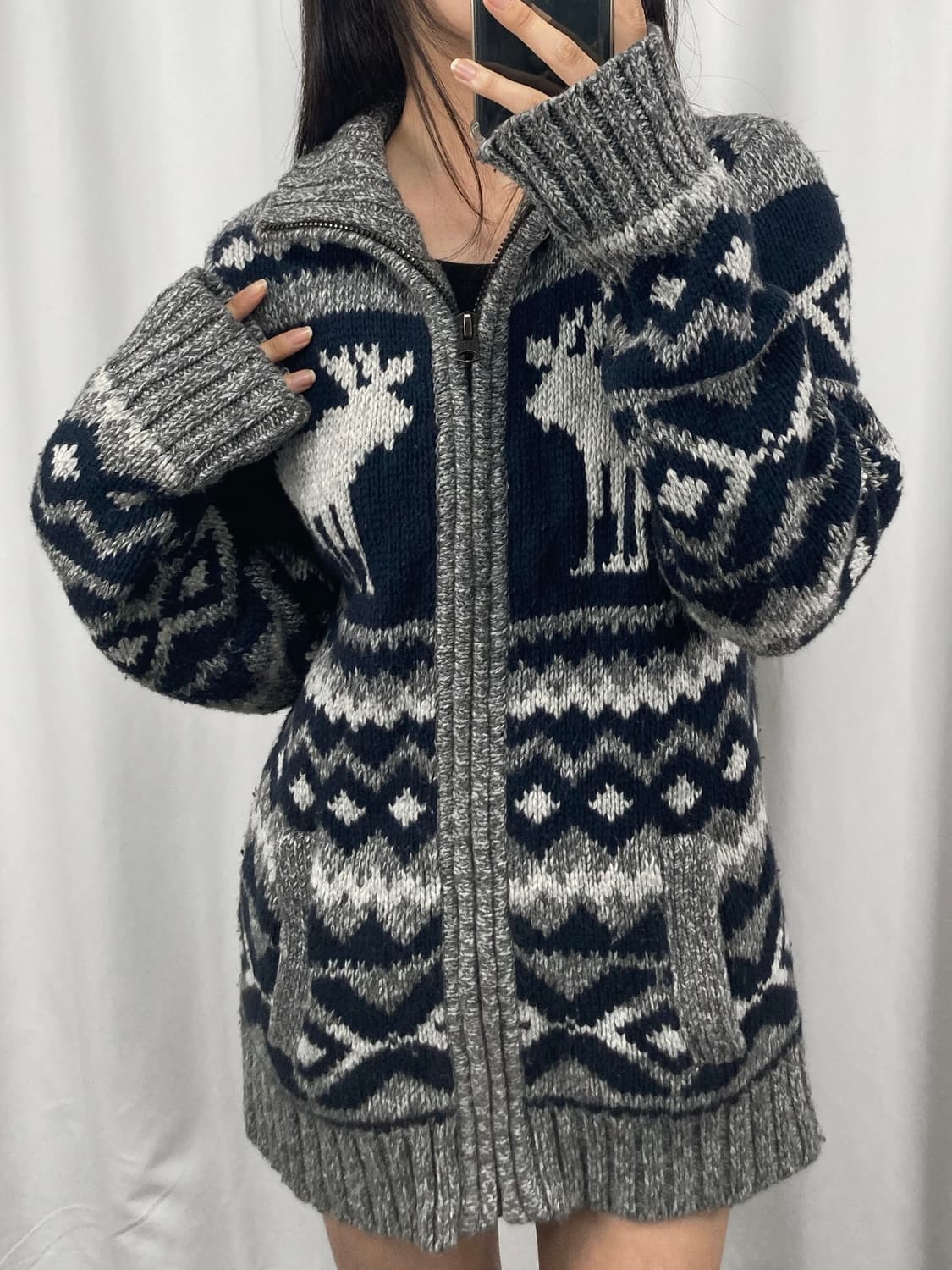 아베크롬비 노르딕 니트 집업 가디건 상품이미지1