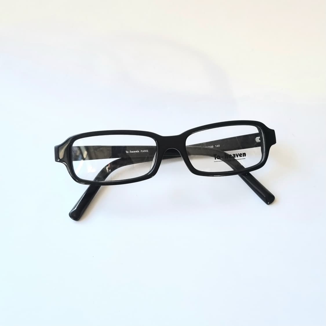 데드스탁 블랙 스퀘어 뿔테  빈티지 안경테 상품이미지1