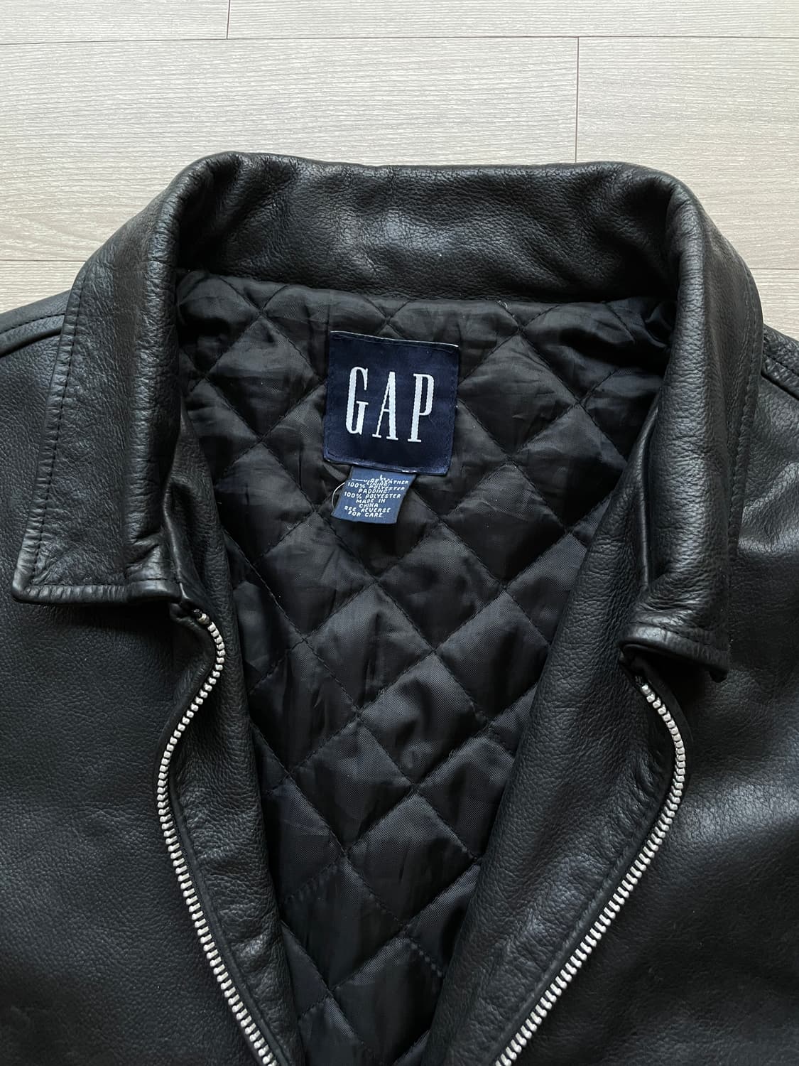 90s 올드갭 레더 자켓 블랙 상품이미지3