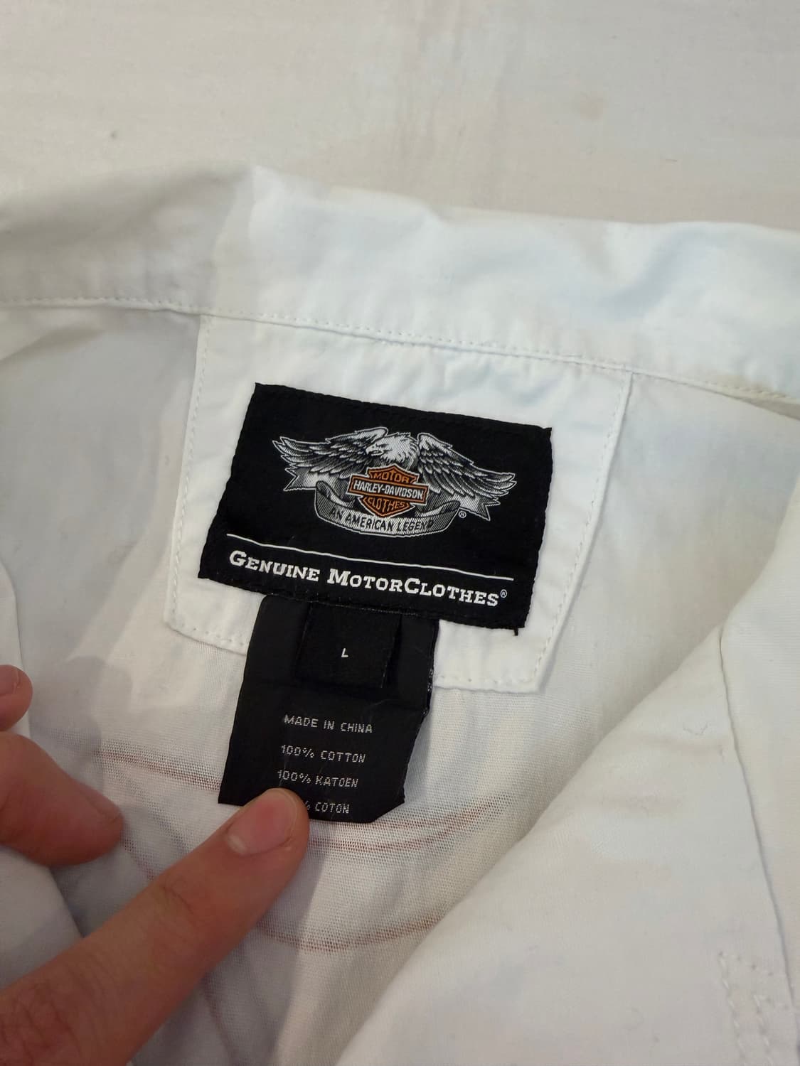 할리데이비슨 백프린팅 플레임 반팔 셔츠 화이트 상품이미지6