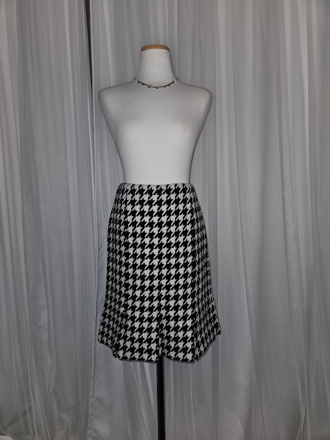 kumikyoku 빈티지 앙고라 하운드체크 패턴 플리츠 스커트 상품이미지2