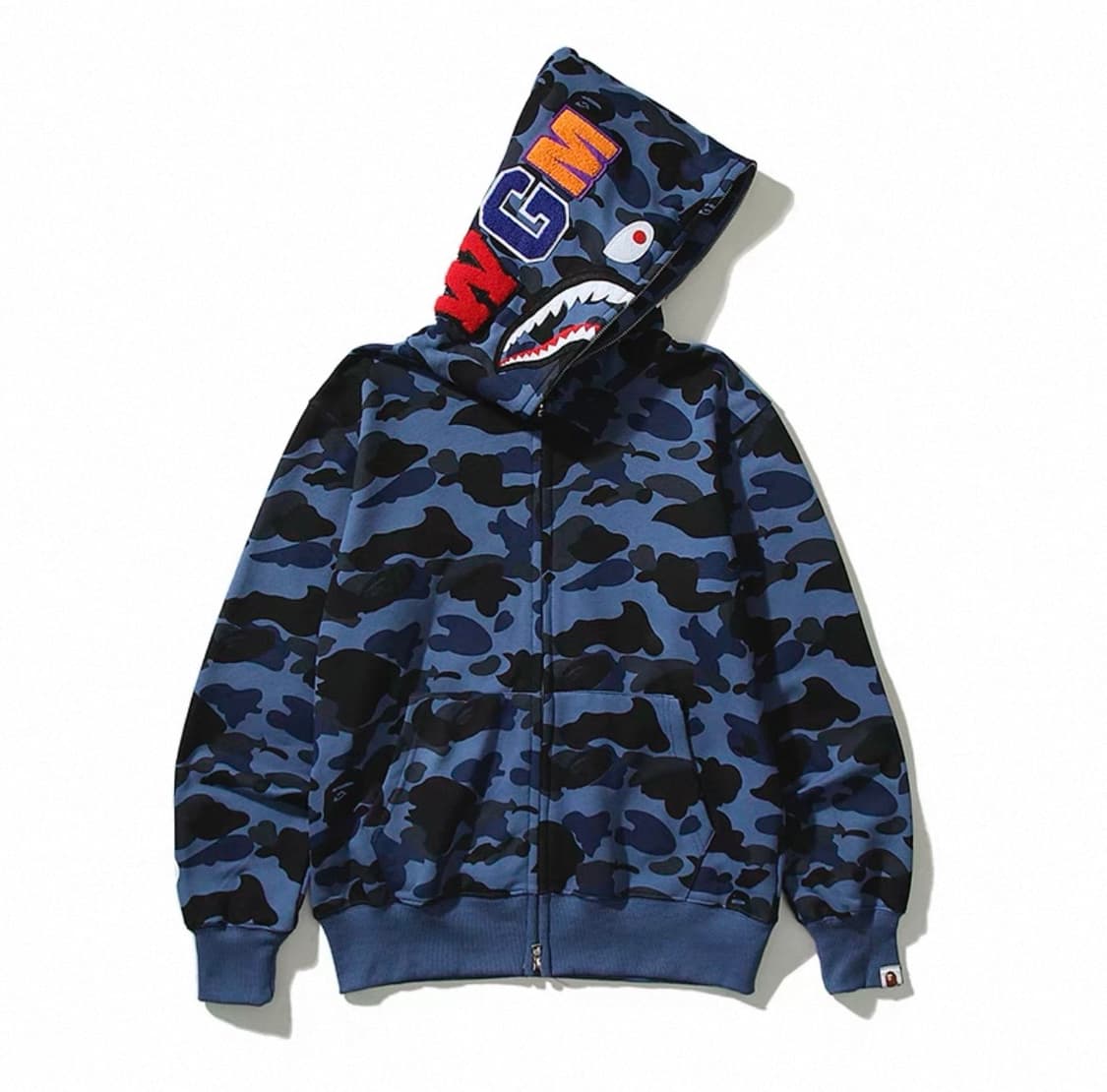 BAPE 베이프 컬러 카모 샤크 풀 집업 네이비 상품이미지5