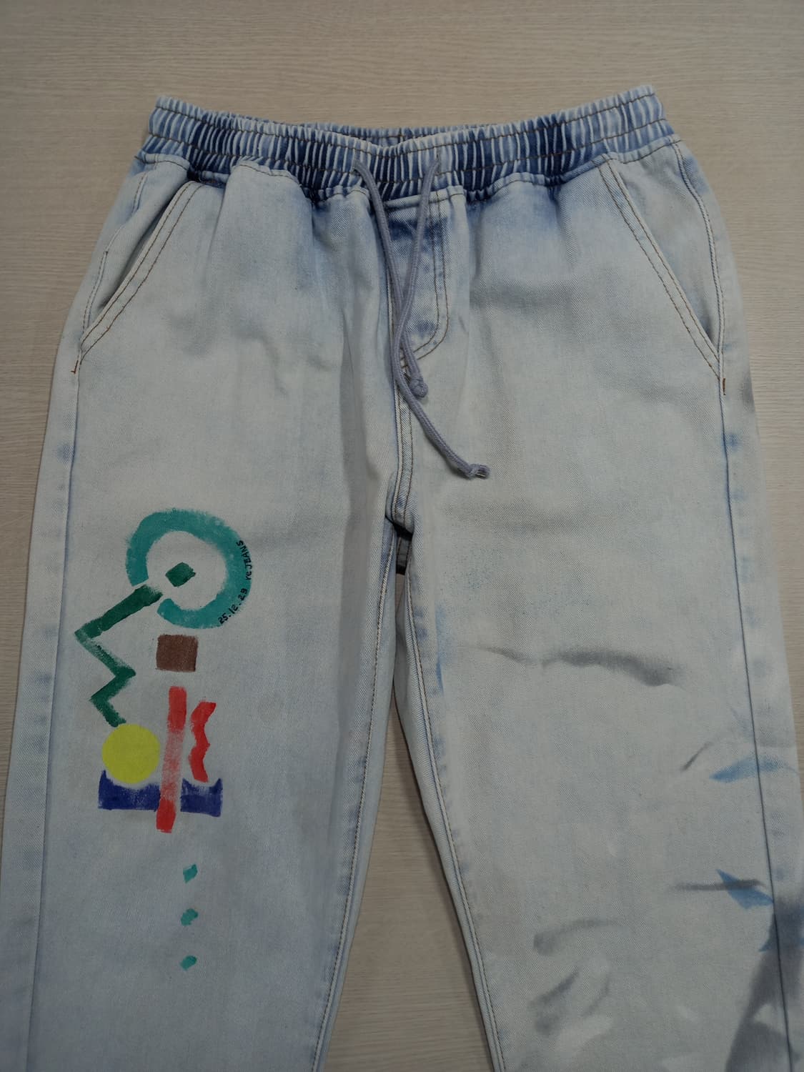 30 SHEIN 밴딩 조거 데님 연청 커스텀 30-182 상품이미지3