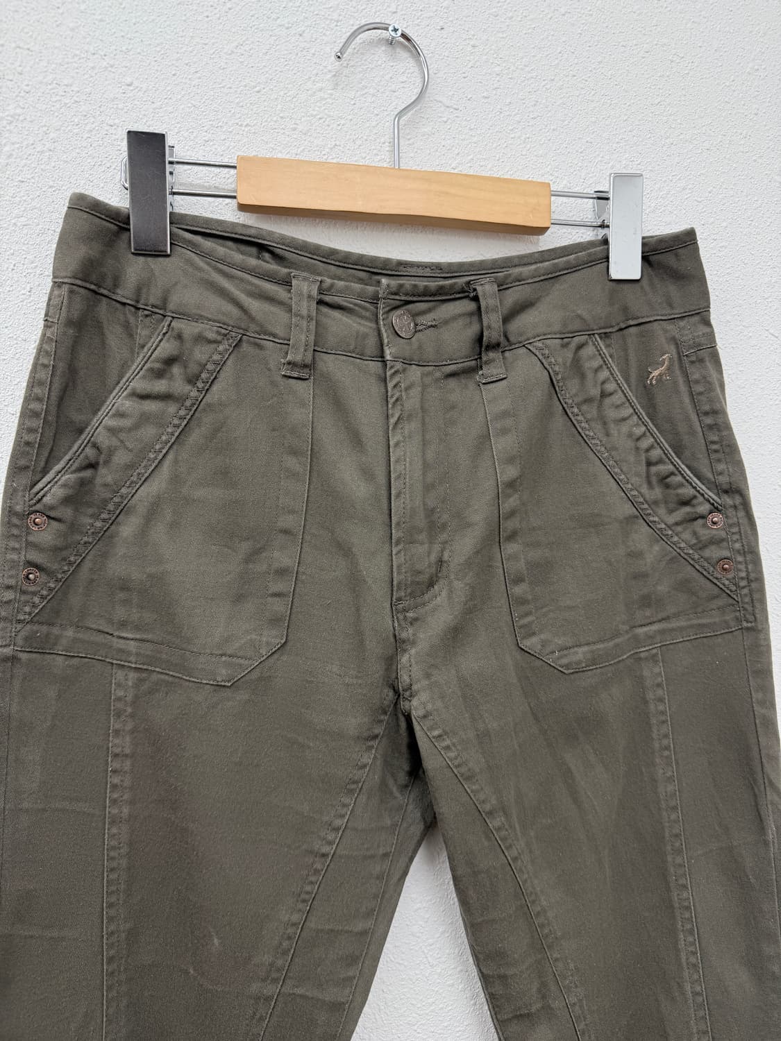 빈티지 MICHIKO LONDON 브라운 라인 롱 카프리 팬츠 상품이미지3