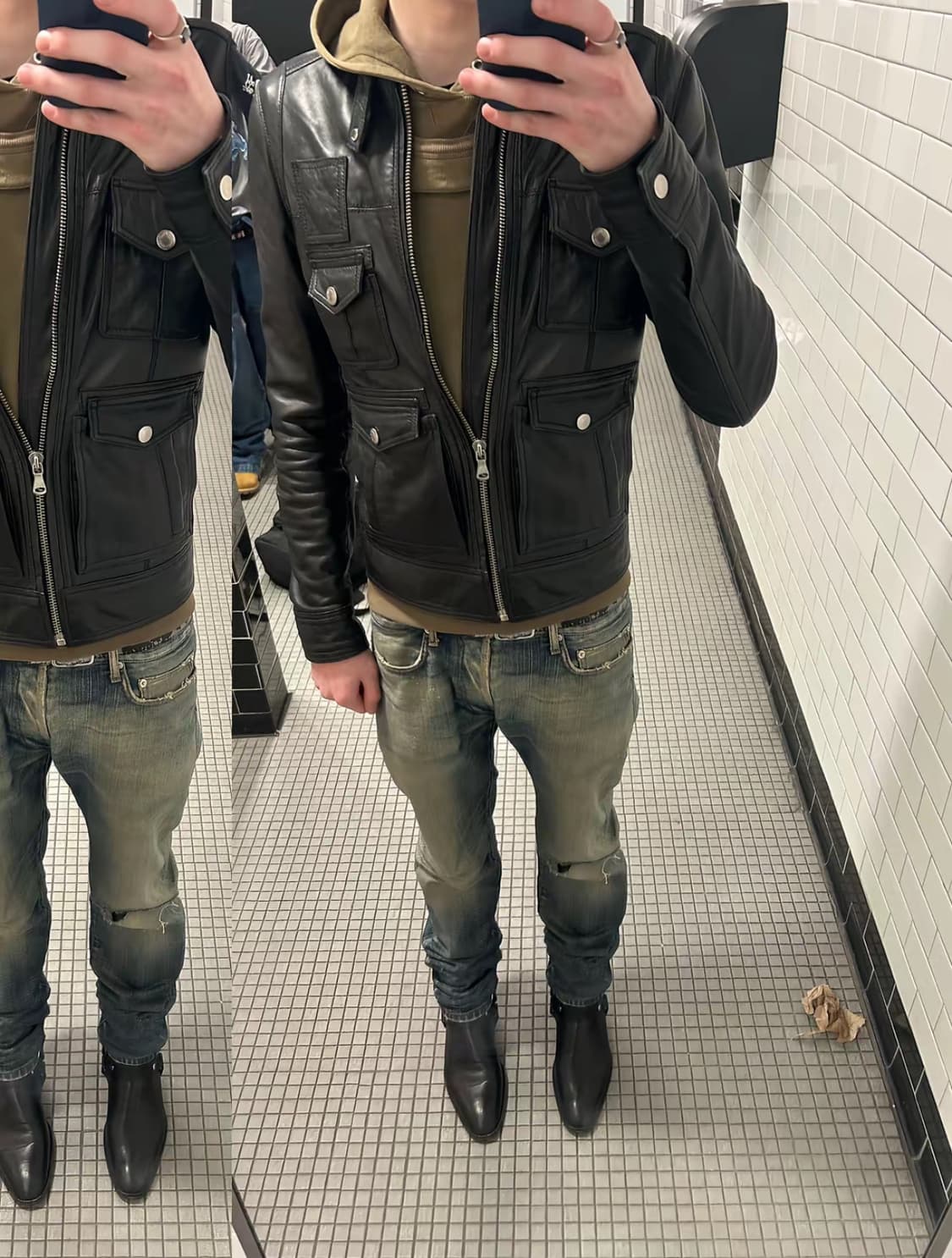 Bike leather jacket (vintage) 상품이미지6