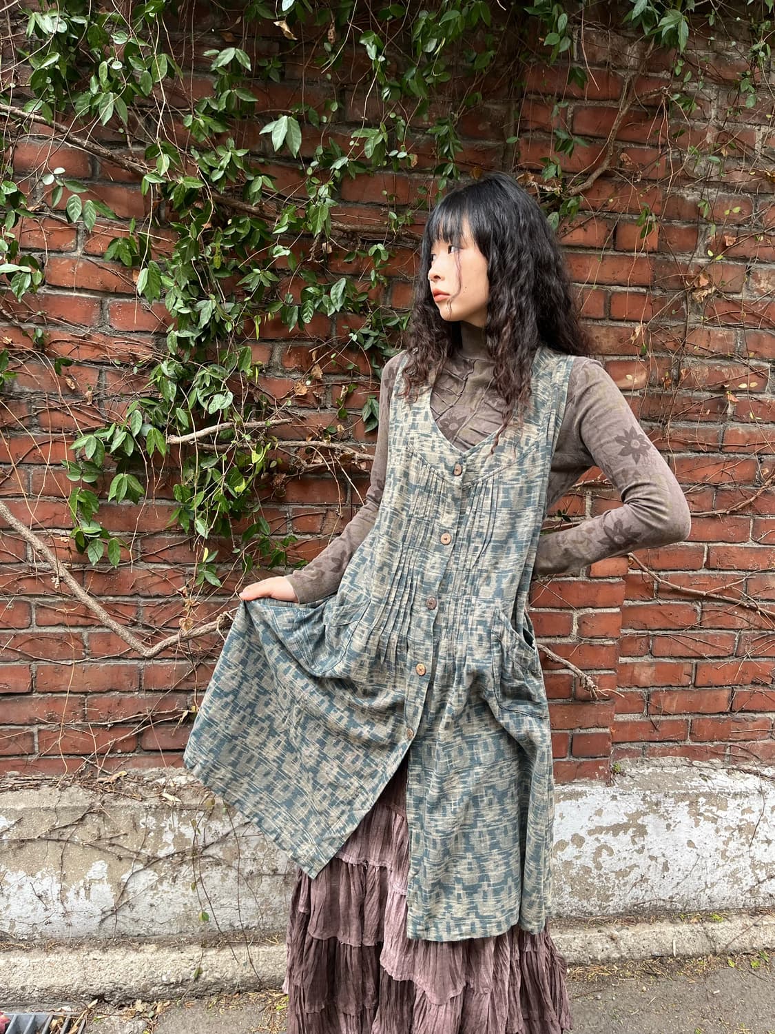 빈티지 히피무드 레이어드 원피스 상품이미지2