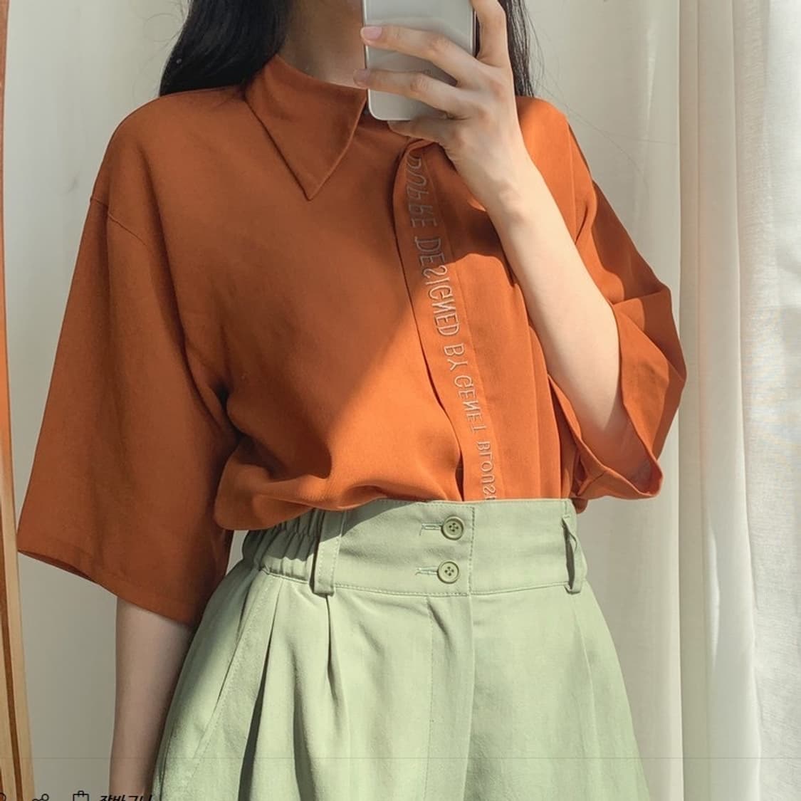 일본 여성 블라우스 반팔 상품이미지1