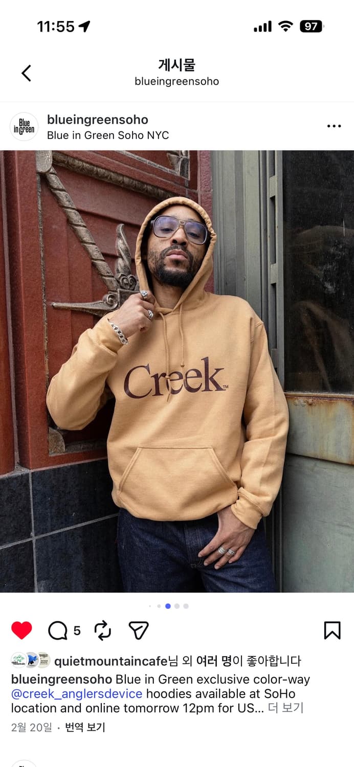 [L] Creek 크릭 뉴욕 한정판 옐로우 오렌지 새상품 상품이미지1