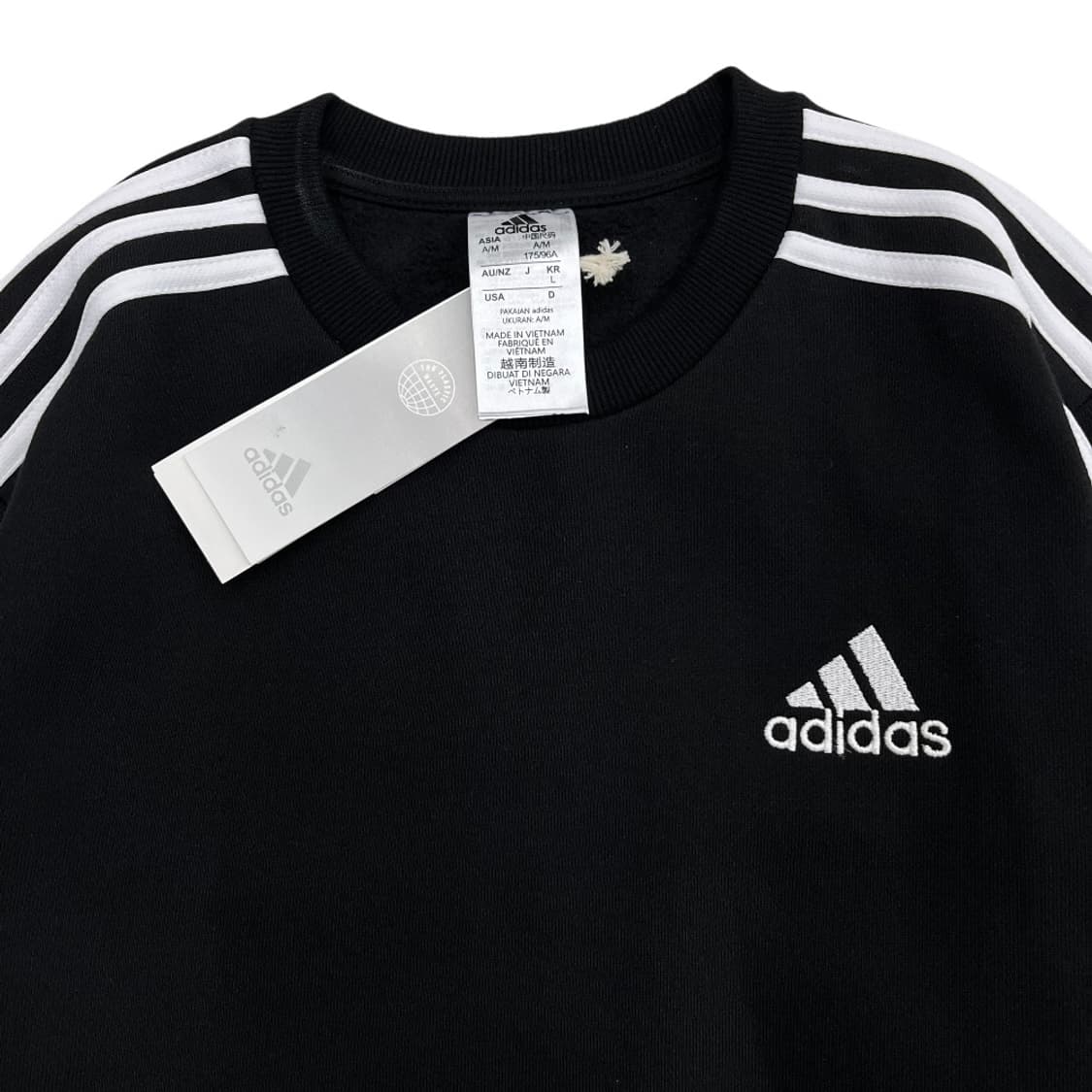 아디다스 에센셜로고 화이트라인 블랙 롱슬리브 L 상품이미지5