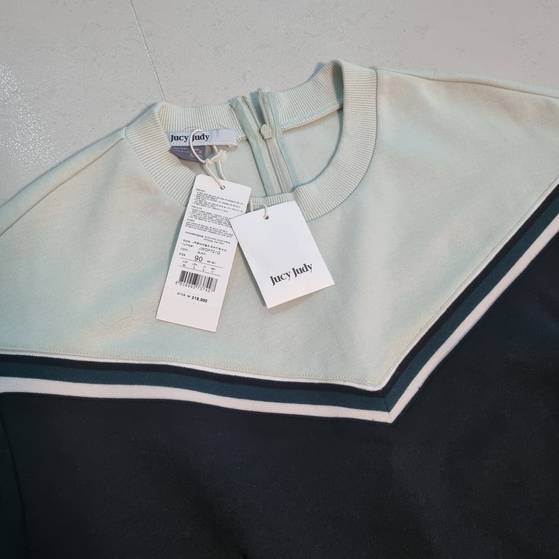 쥬시쥬디 우븐 배색 져지원피스 상품이미지3