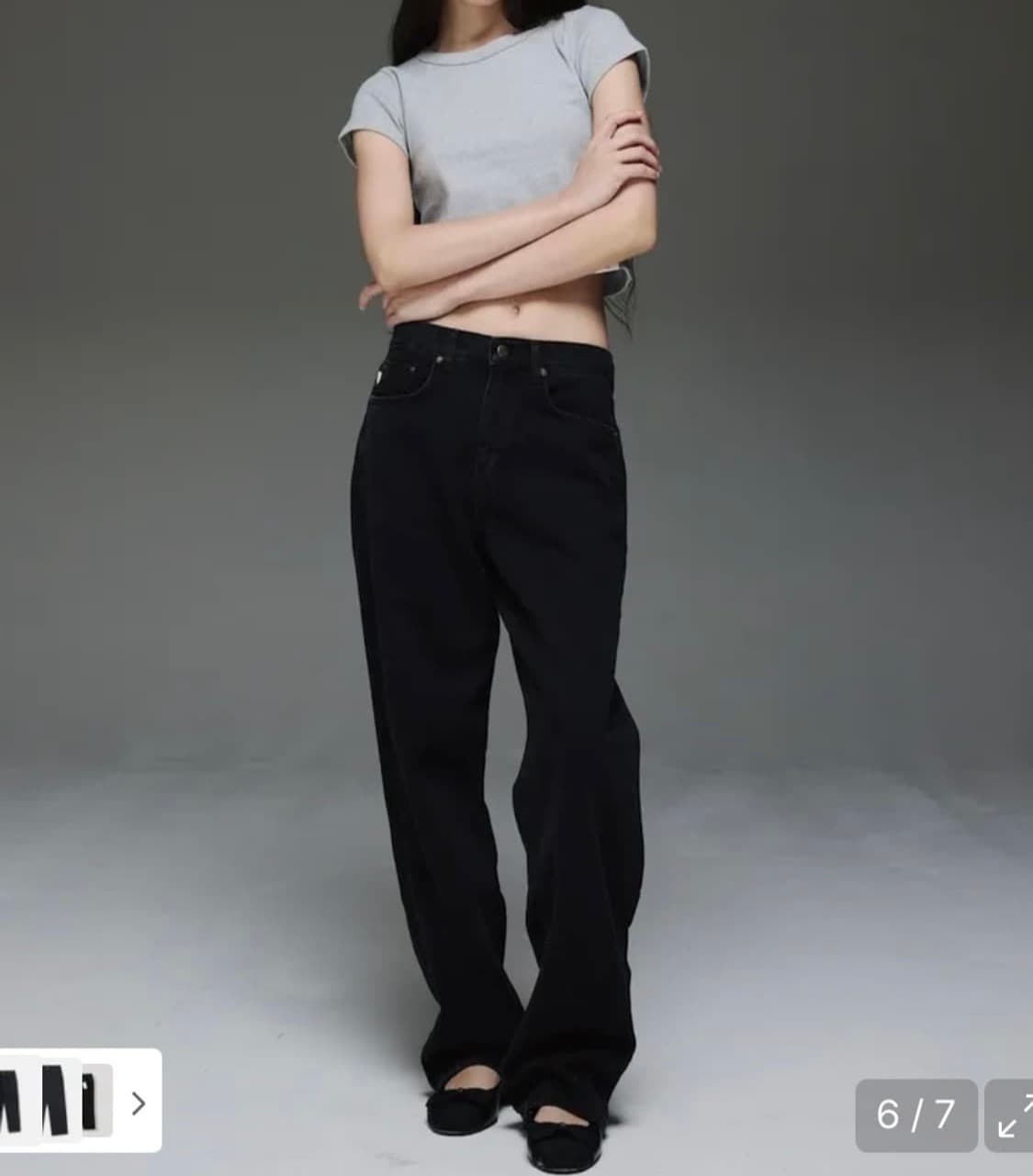 글로니 블랙 데님 팬츠 상품이미지3