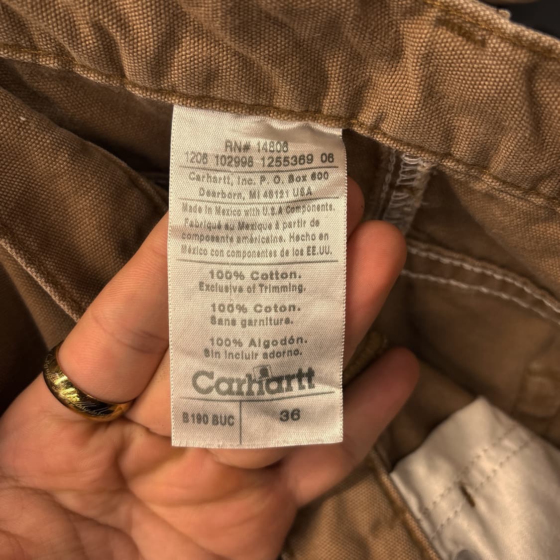 00s 칼하트 덕캔버스 카펜터 워크 하프팬츠 N1114   상품이미지9