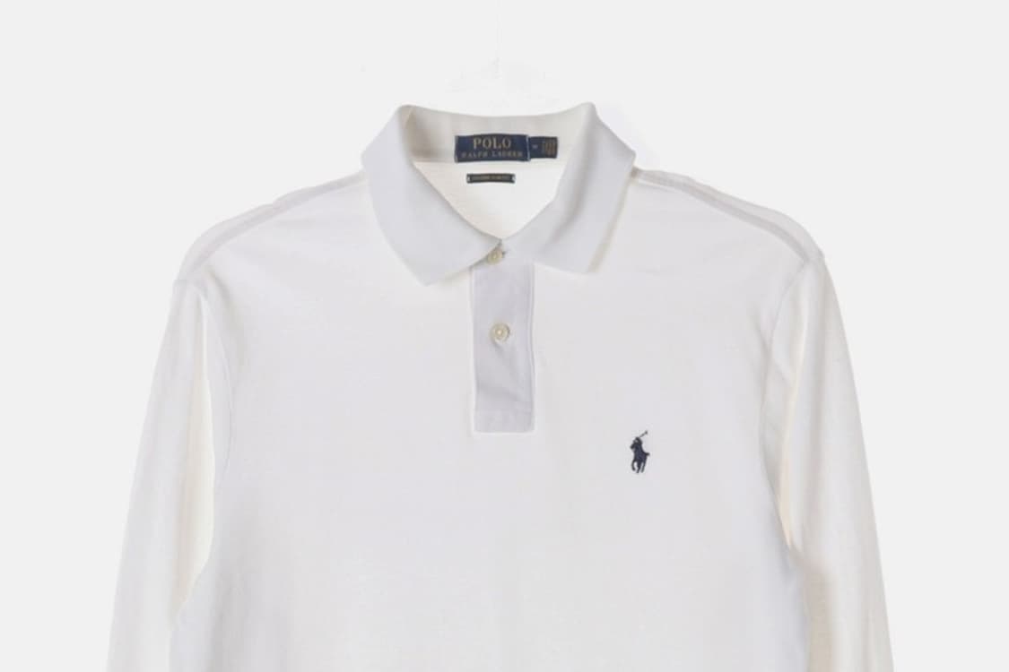 폴로 랄프로렌 커스텀 슬림핏 긴팔 피케 카라티 화이트 M 상품이미지3