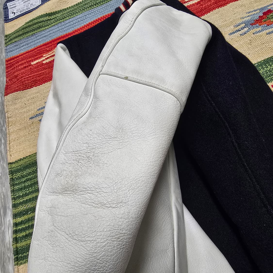 빈티지 90년대 골든베어 레더 울 바시티자켓 S 상품이미지4