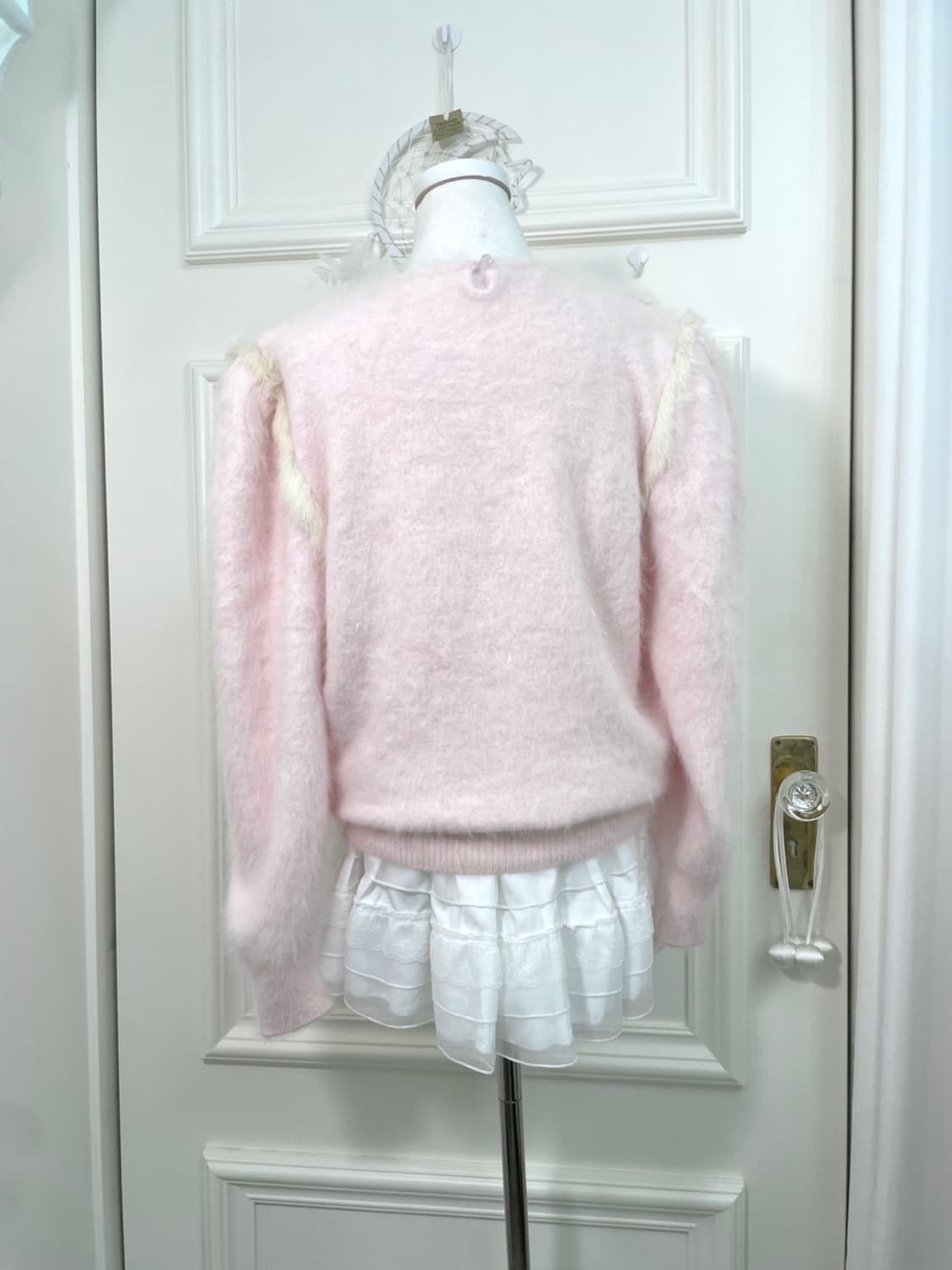 sheer pink embroidery lace trime lovely 상품이미지3