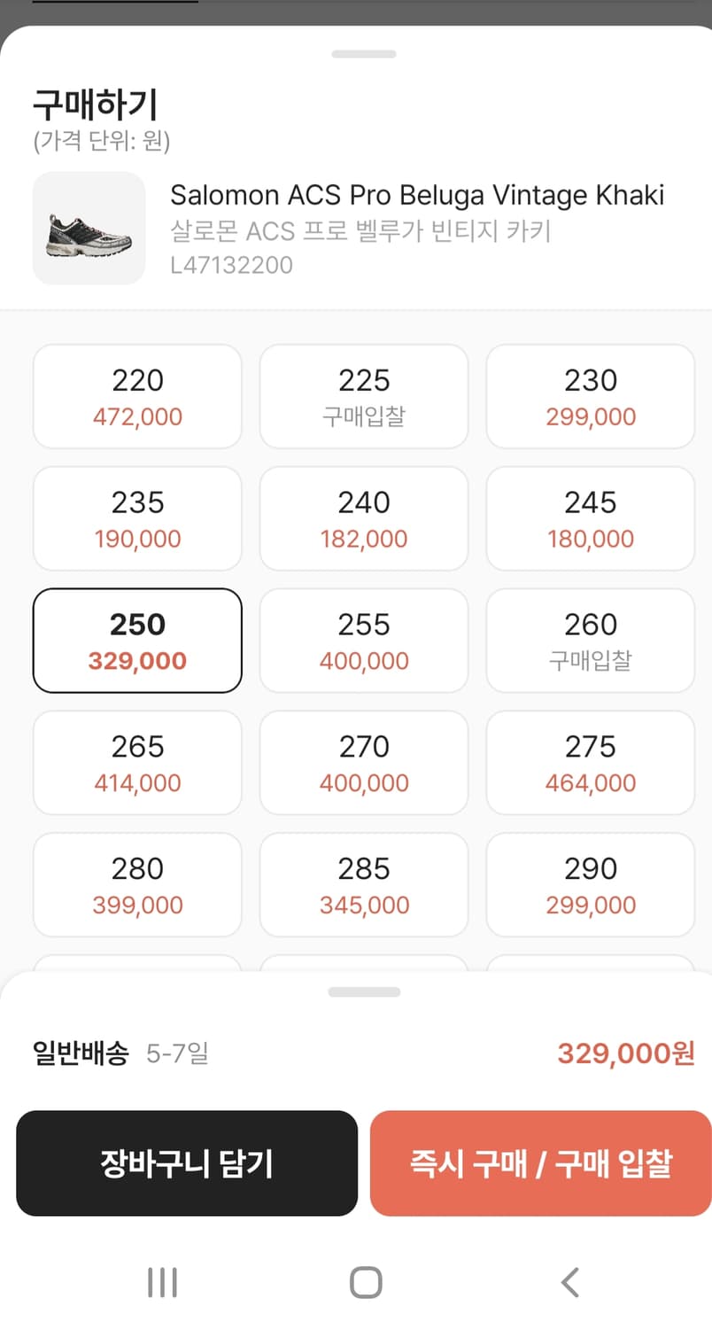 살로몬acs프로 신발 새상품 사이즈250 상품이미지2