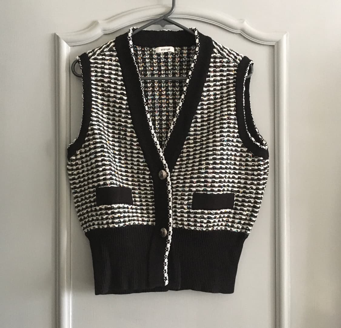 시스템 SYSTEM 22 완판 트위드 니트 베스트 (F) 상품이미지5