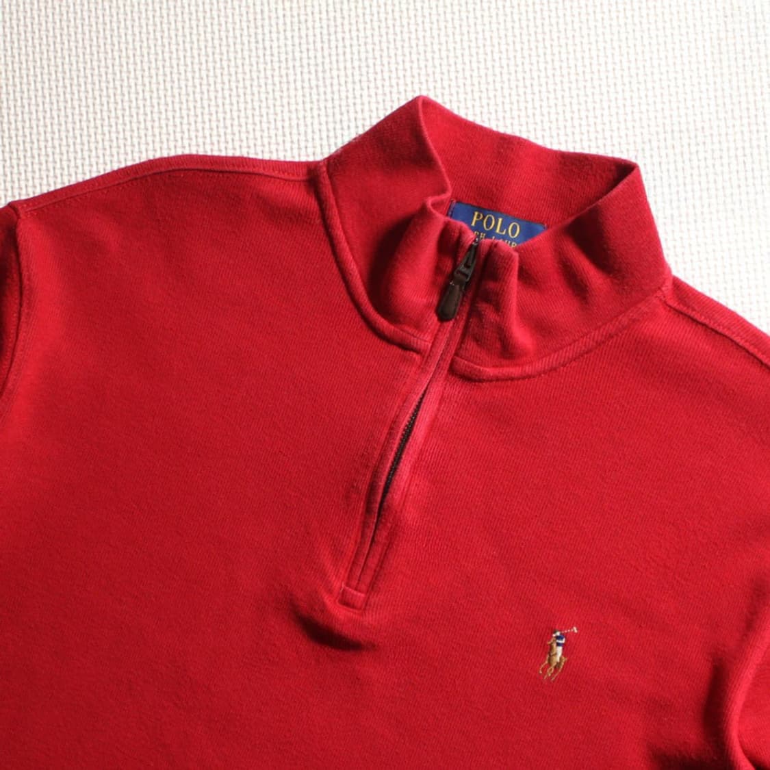 Polo 폴로 랄프로렌 레드 니트 하프집업 상품이미지5
