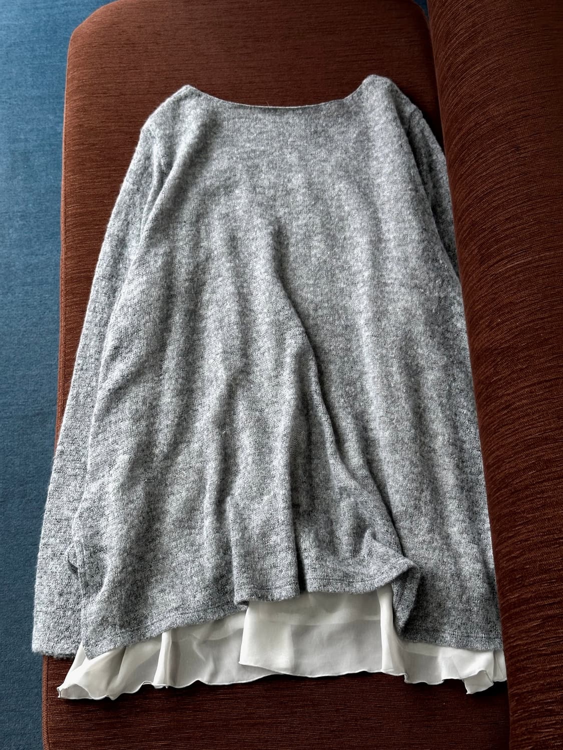 Layered design L/S loose knit top 상품이미지4