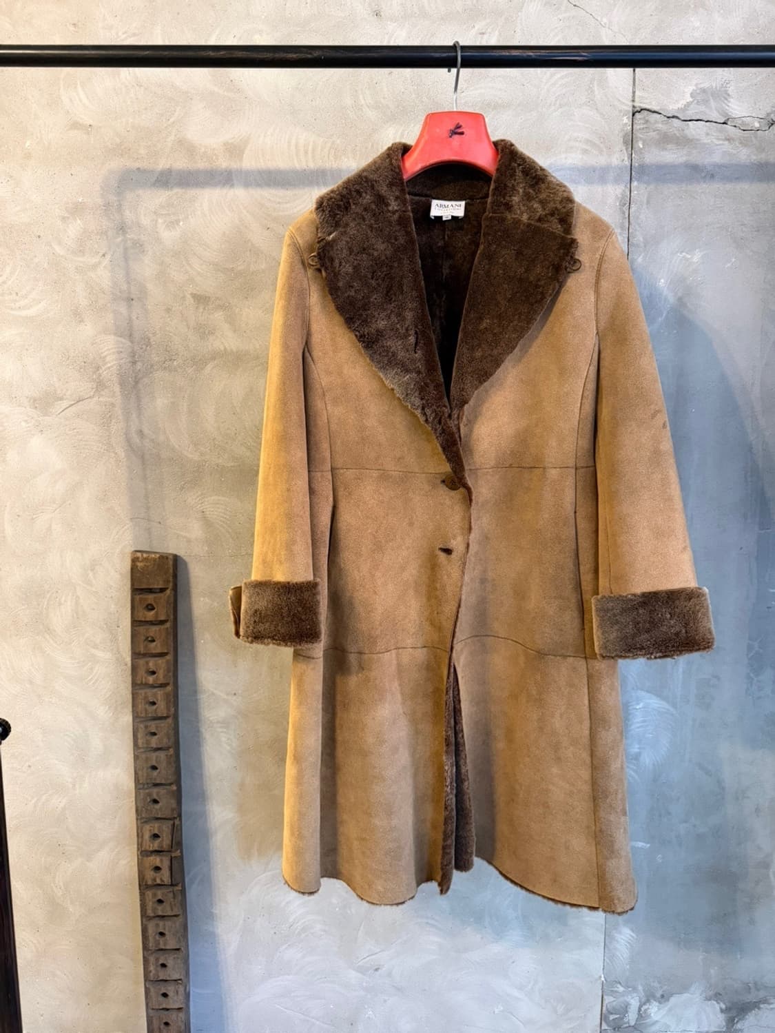 아르마니 꼴레지오니 스웨이드 시어링 레더 코트 55~66 상품이미지7