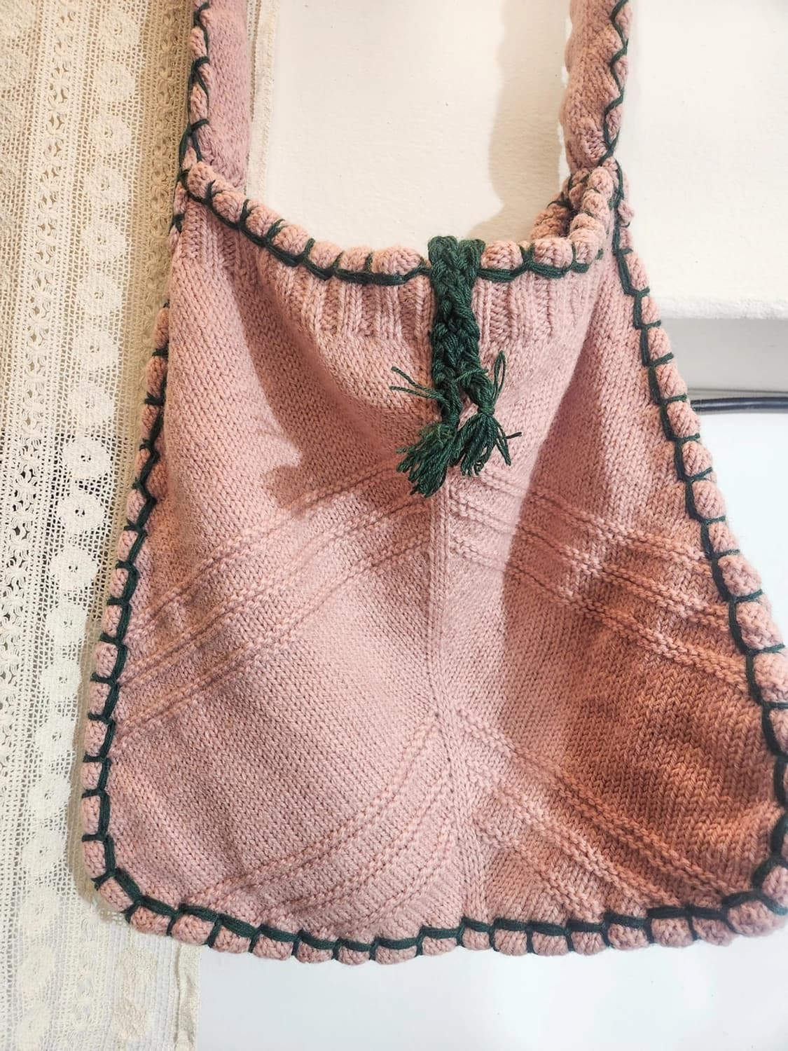 빈티지니트 크로스백 빅백 리폼가방 리사이클링 상품이미지4