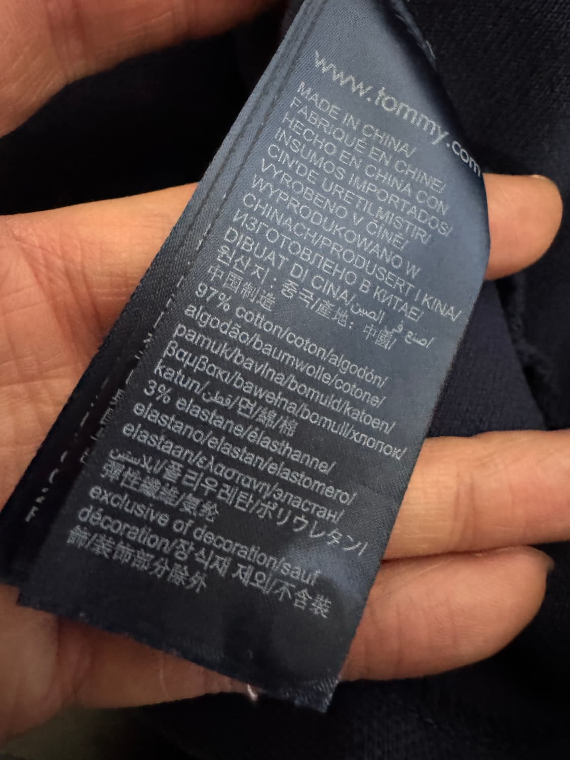 여성 타미 진스 스몰 로고 스판 혼방 피케 반팔 카라 원피스 네이비 상품이미지6