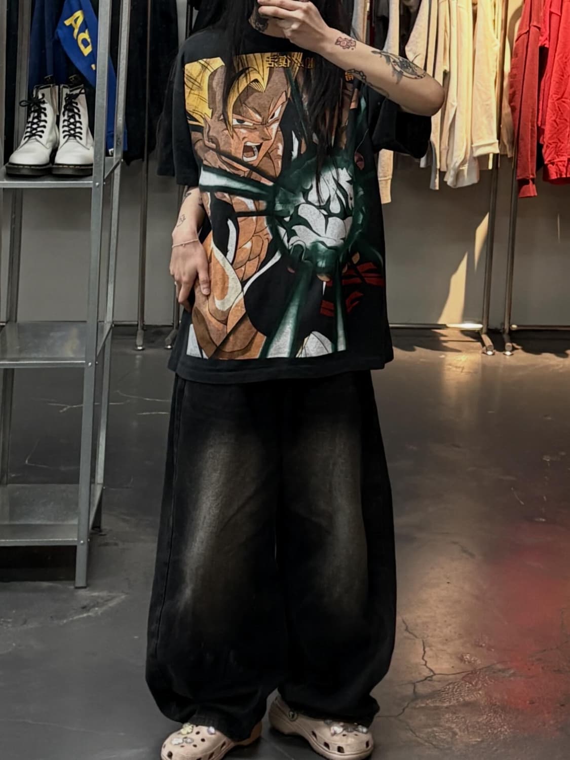 빈티지 드래곤볼 Z손오공 복각 블랙 반팔티 A3693 상품이미지1