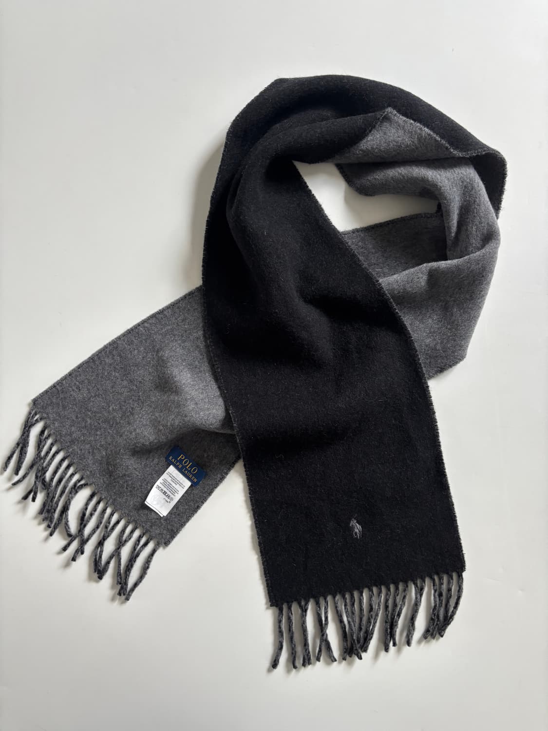 Polo 폴로 랄프로렌 딥차콜-그레이 울 머플러 상품이미지1