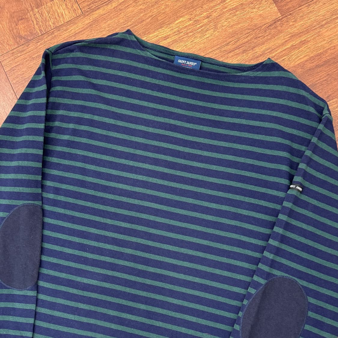 XL 세인트제임스 단가라 길도 엘보 패치 티셔츠  상품이미지2