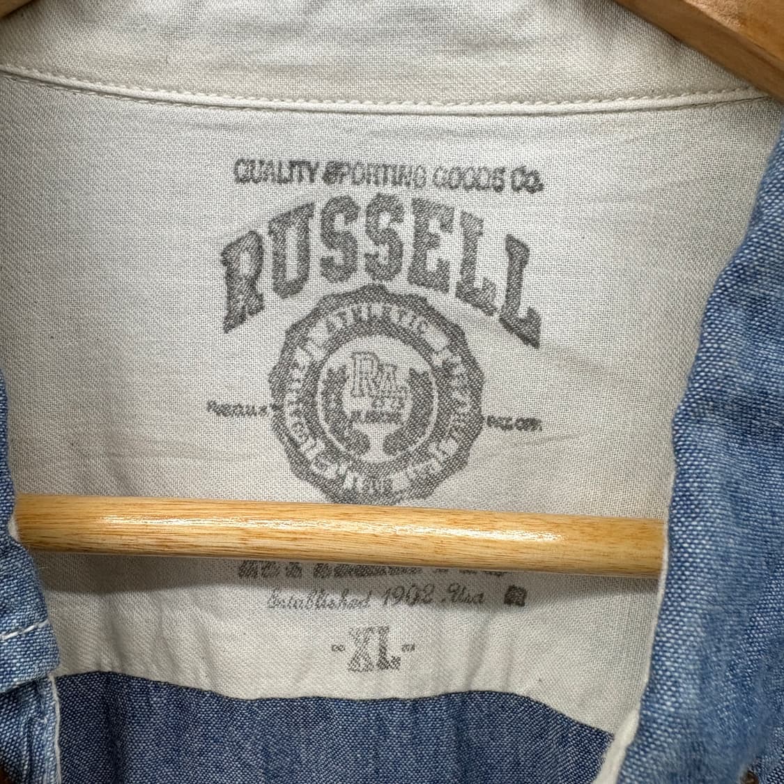 RUSSELL 데님 셔츠 남방 블루 XL 상품이미지5