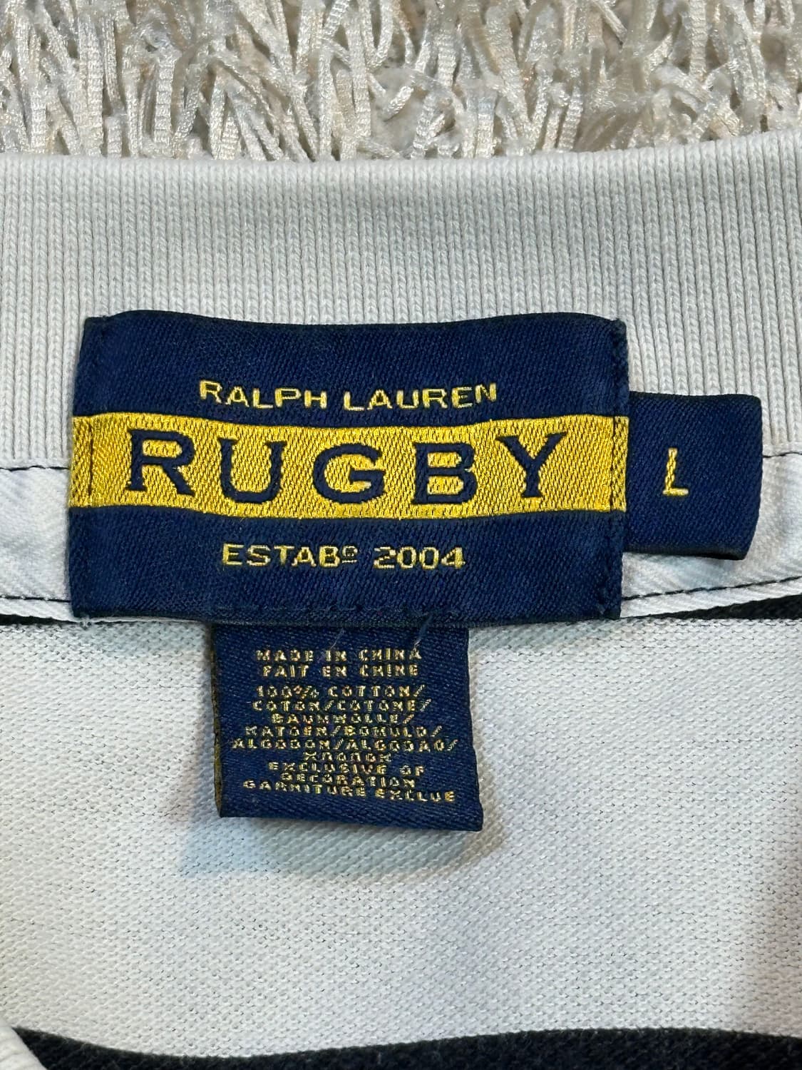 폴로 랄프로렌 패치 스트라이프 럭비 티셔츠 오레오 상품이미지8