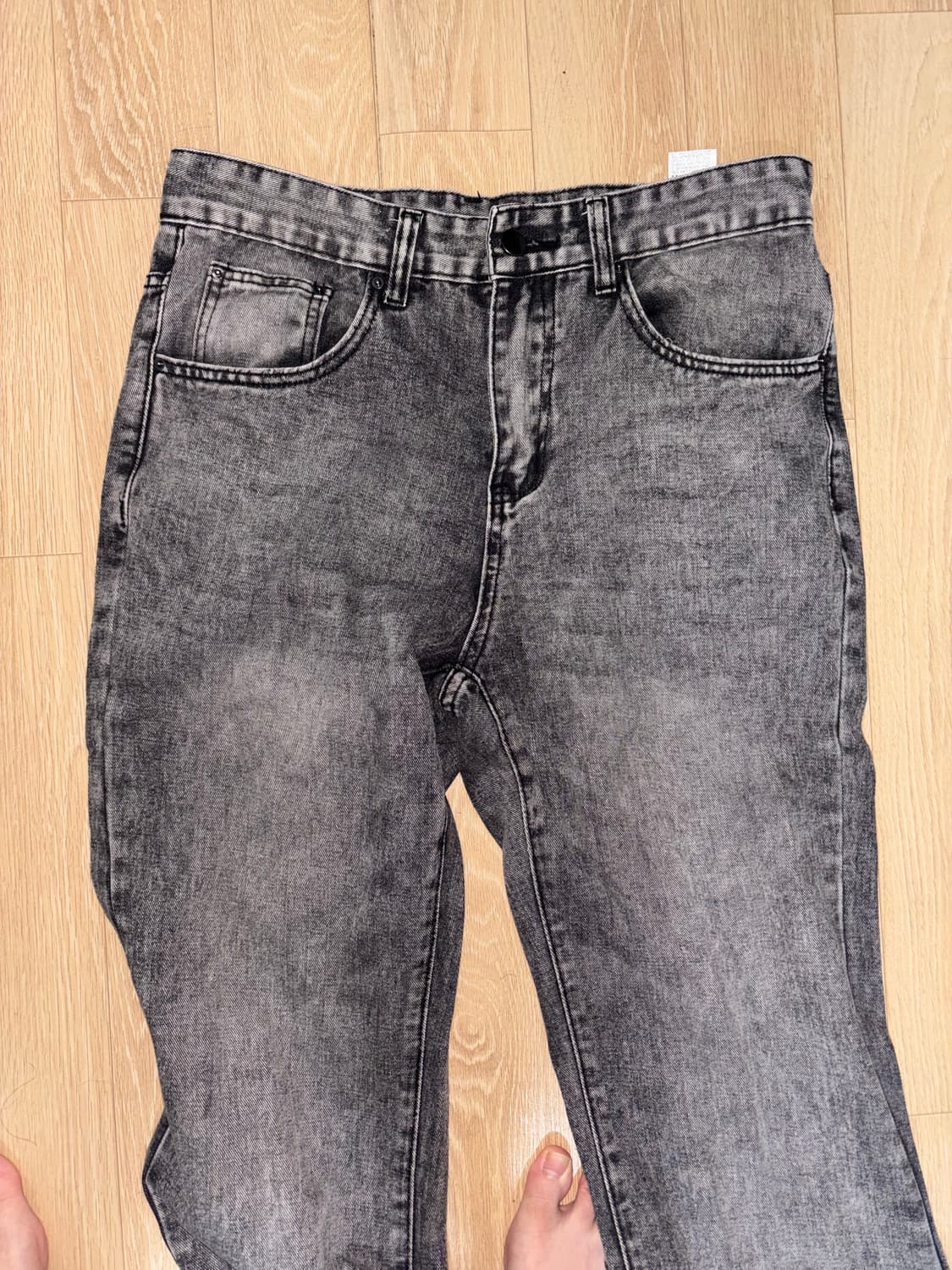 Vintage Washed Black Denim Jeans 상품이미지1