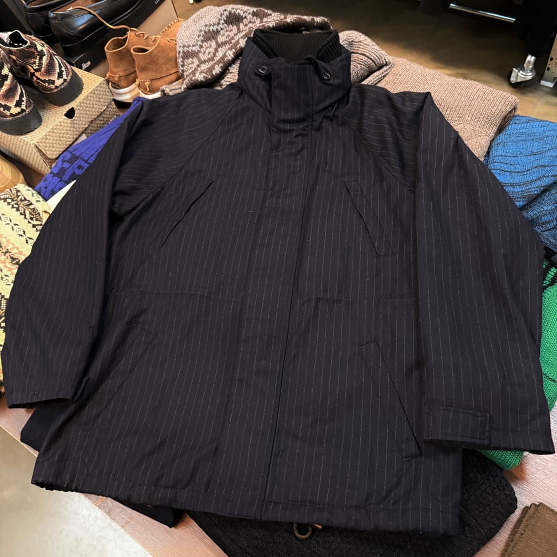 일본 브랜드 GELLAN EUROPE 로로피아나 원단 스트라이프 자켓 상품이미지1