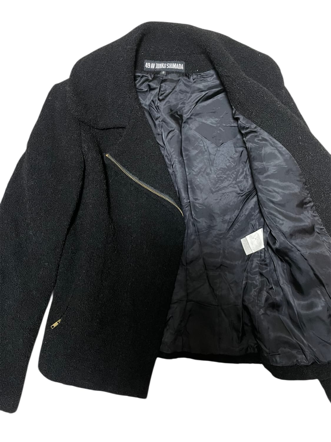 준코시마다 비대칭사선 울자켓 블랙 아카이브무채색헬무트랭릭오웬스st 상품이미지9