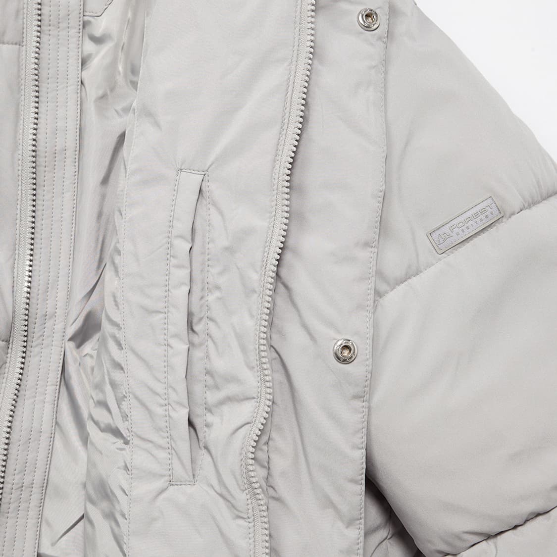 행텐 포레스트 하이넥 푸퍼 점퍼(라이트그레이) 상품이미지4